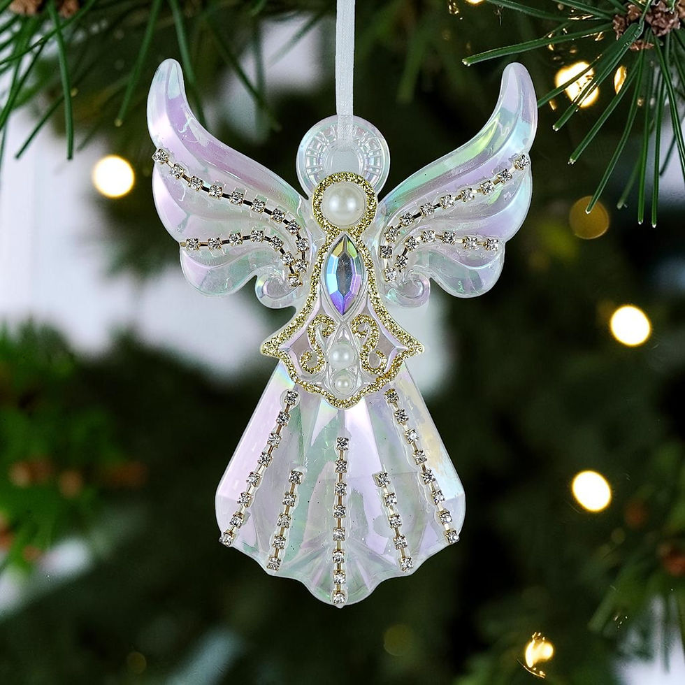 Thumbnail: Clear Iridescent Angel Hanging Ornament