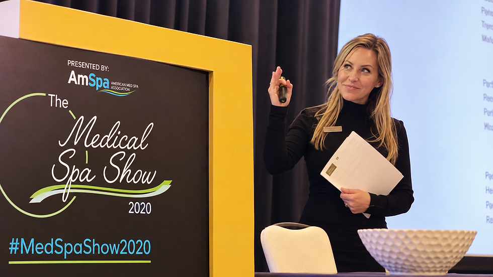 Alexsandra Sisler presenting at AmSpa Conference 2020.
