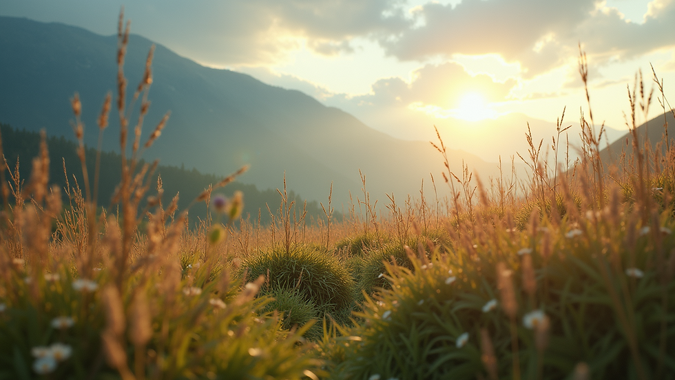 Eye-level view of serene natural landscape