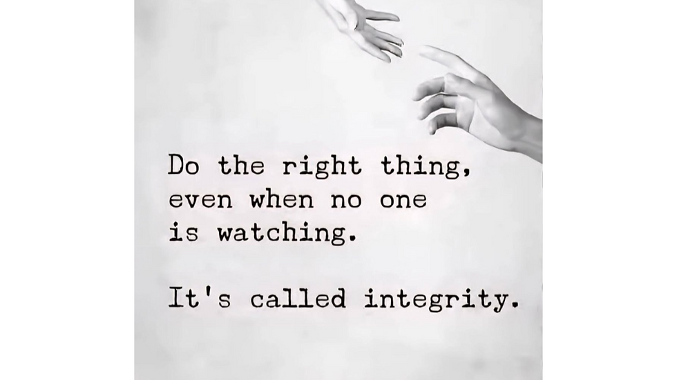 Integrity: Doing the Right Thing When No One Is Watching