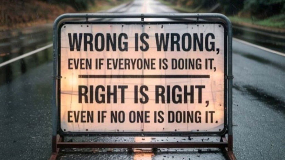 Wrong Is Wrong, Even if Everyone Is Doing It. Right Is Right, Even if No One Is Doing It.