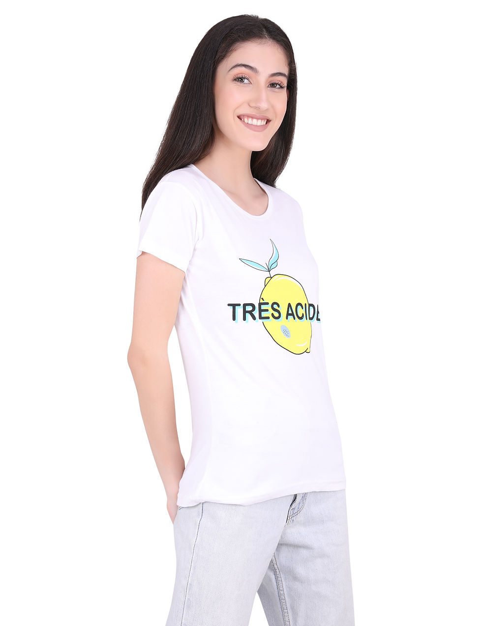 Thumbnail: UNFAKENOW  Printed Women Round Neck White T-Shirt