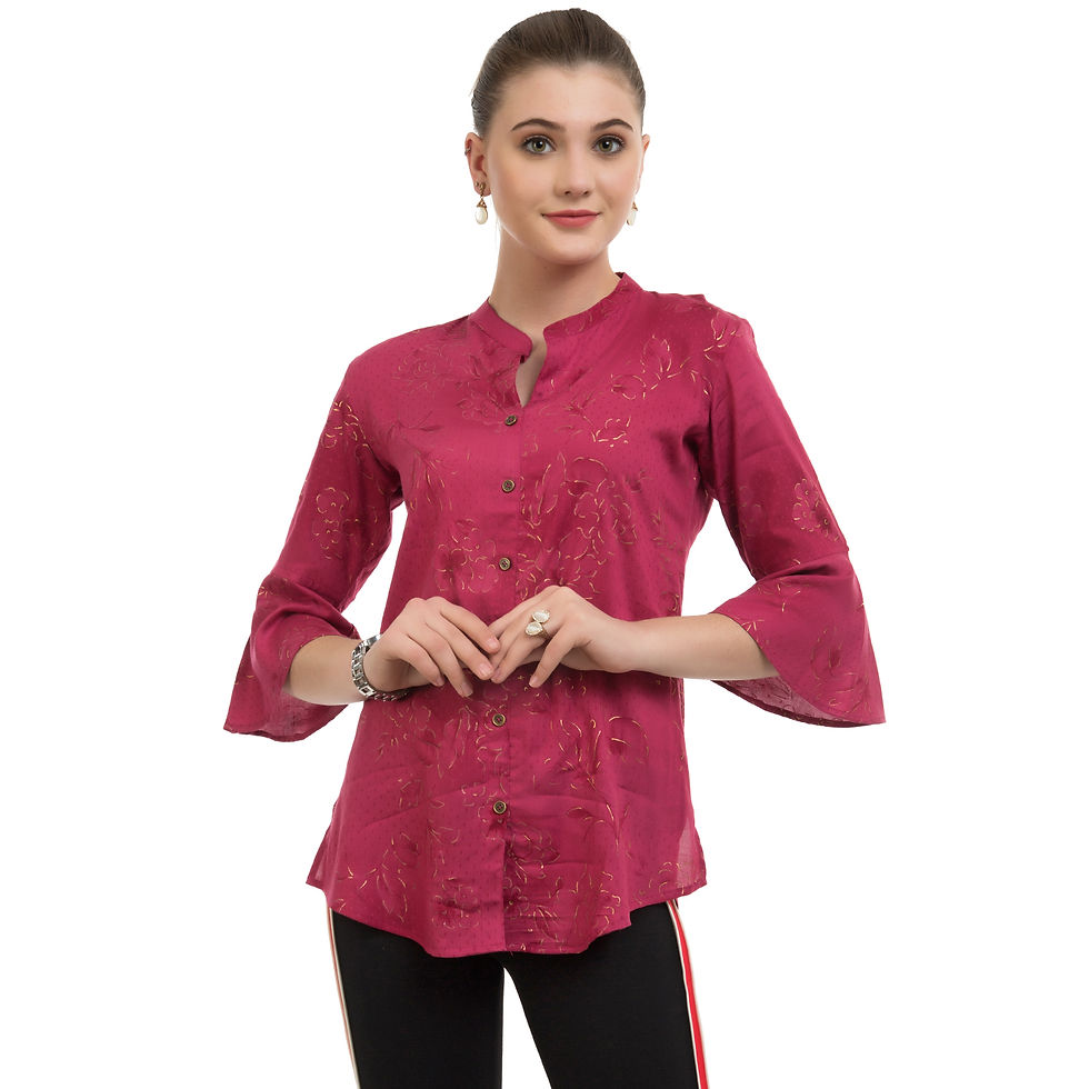 Thumbnail: UNFAKENOW  Casual 3/4 Sleeve Floral Print Women Red Top