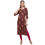 Thumbnail: UNFAKENOW  Women Floral Print Cotton Blend Straight Brown Kurta