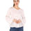 Thumbnail: UNFAKENOW  Casual Bell Sleeve Solid Women Laced White Cotton Top