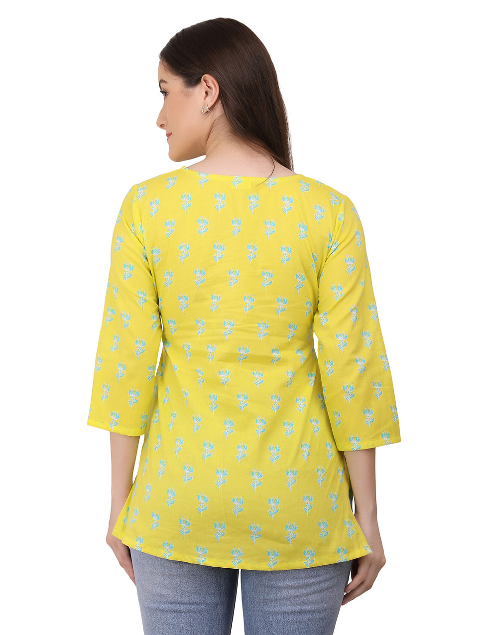 Thumbnail: Women Cotton Full Sleeve Formal Casual Floral Print Going Out Plus Size Long Top
