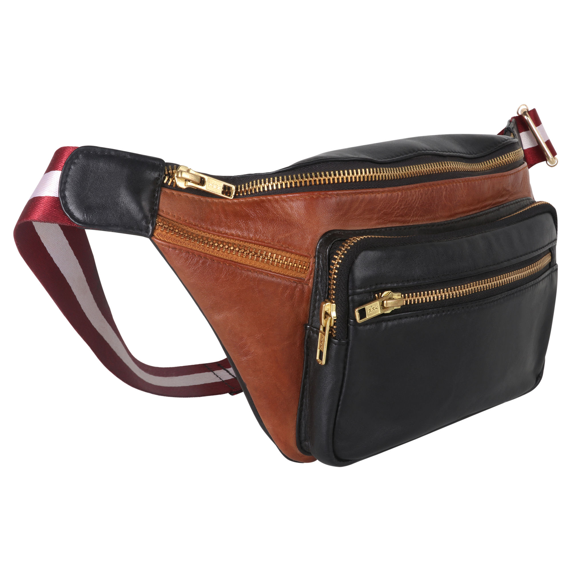 UNFAKENOW GENUINE LEATHER  WAISTBAG  (Brown, Black)