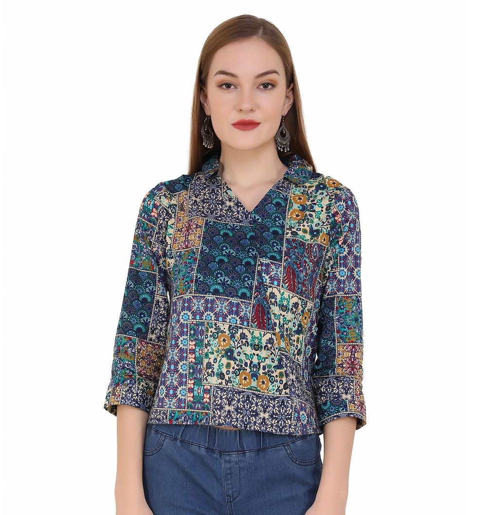 Thumbnail: UNFAKENOW  Casual 3/4 Sleeve Floral Print Women Multicolor Top