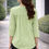 Thumbnail: Women Green Solid Button Down Formal V-neck Tunic Top