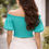 Thumbnail: Women Off-Shoulder Puff Sleeve Crop Top