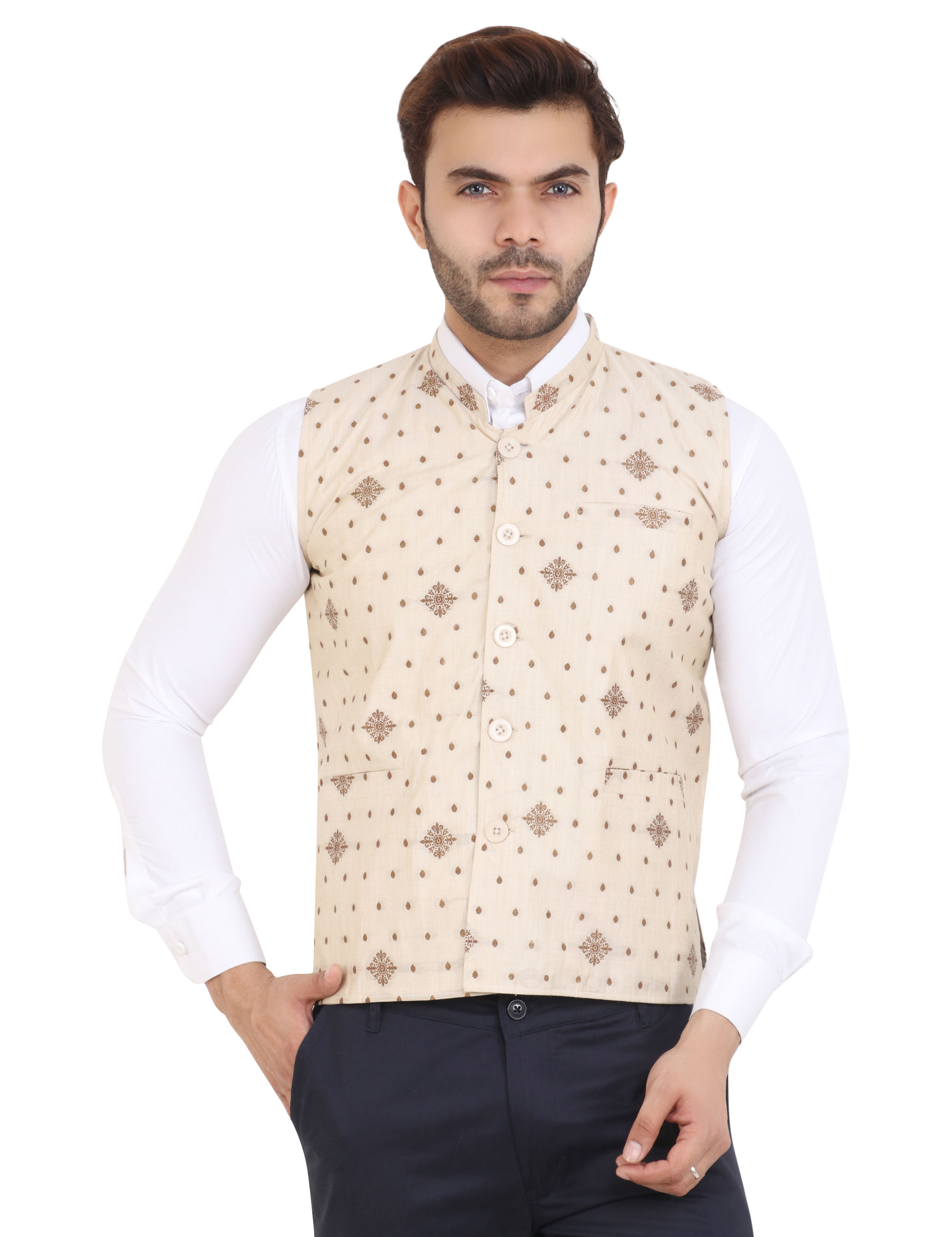 UNFAKENOW  Geometric Print Men Waistcoat