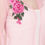 Thumbnail: Pink Floral Embroidered Pearl Embellished 3/4th Sleeve Women Net Sheer Shrug