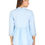 Thumbnail: UNFAKENOW Mirror Embroidered Casual 3/4 Sleeve Solid Women Light Blue Top