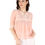 Thumbnail: UNFAKENOW Formal Cuffed Sleeve Embroidered Women Pink Cotton Top