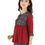 Thumbnail: UNFAKENOW Casual Cuffed Sleeve Floral Print Women Maroon Peplum Top