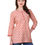 Thumbnail: Floral Printed Cotton Summer Tunic Formal Red Women Long Top Short Kurta Kurti