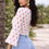 Thumbnail: Women Floral Print Bell Sleeve Crop Top