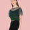 Thumbnail: pearl embellish ethnic western cape sleeve fancy party black women crop top