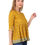Thumbnail: Mustard Polka Floral Printed Rayon Women Peplum Top
