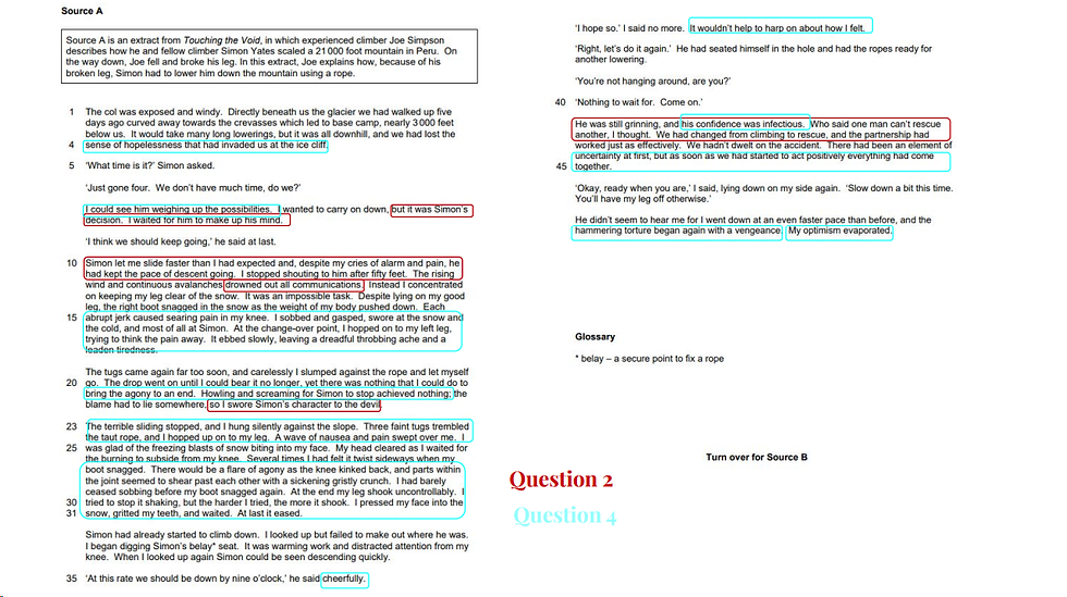 Thumbnail: GCSE AQA English Language Paper 2 Questions 2 & 4 Guide