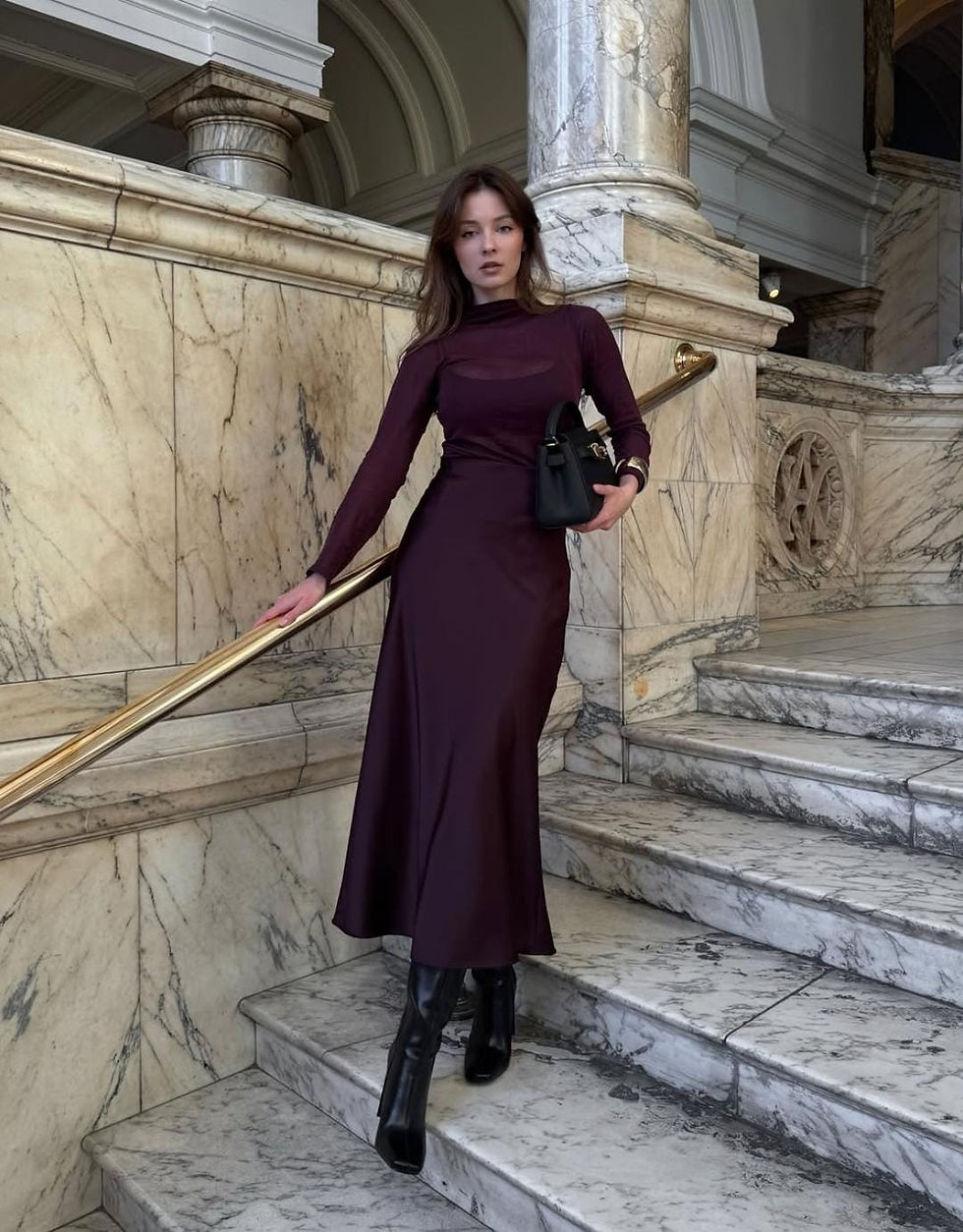 maroon bodycon dress