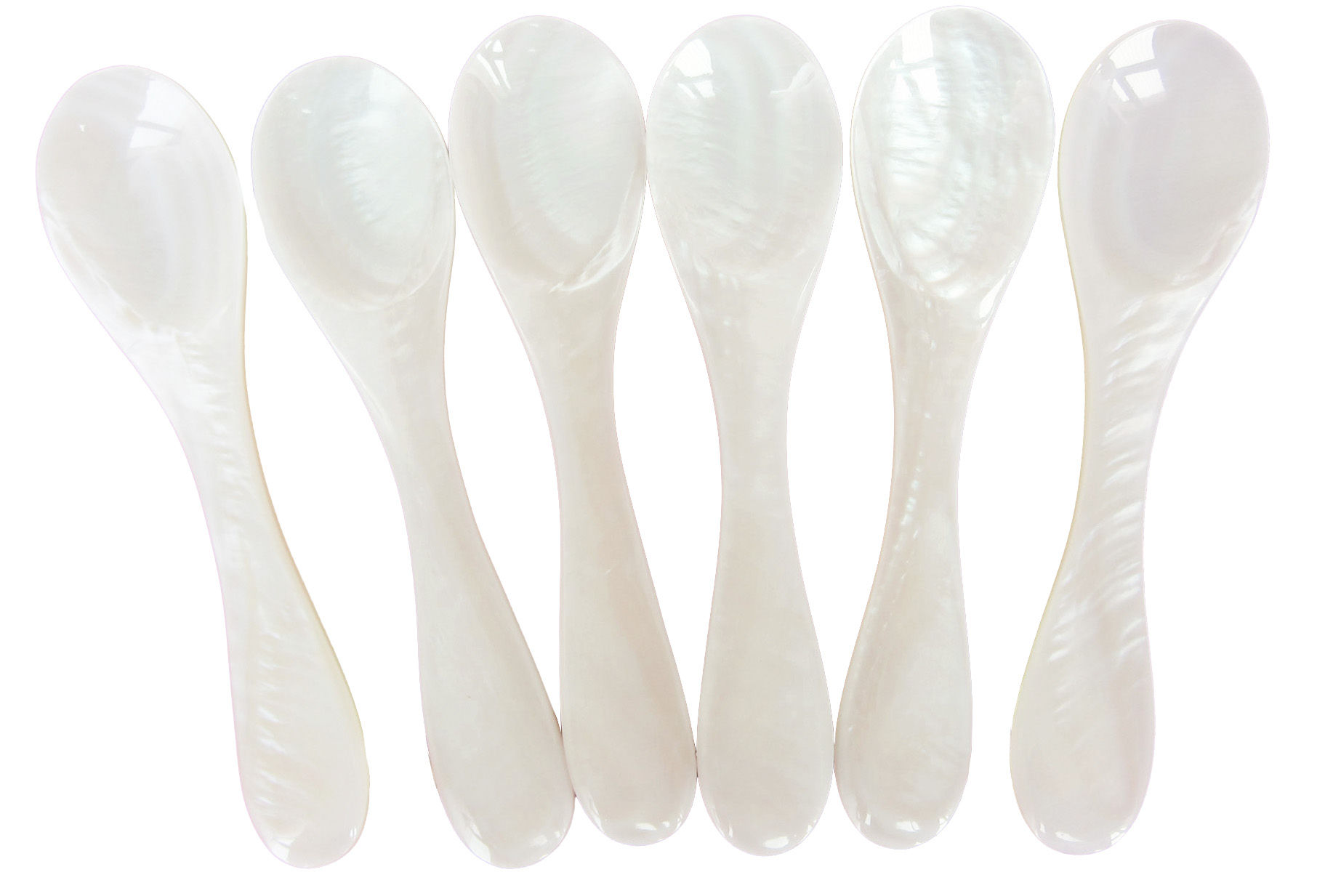 Coffret de 6 cuillères  à caviar en nacre 10.25 cm