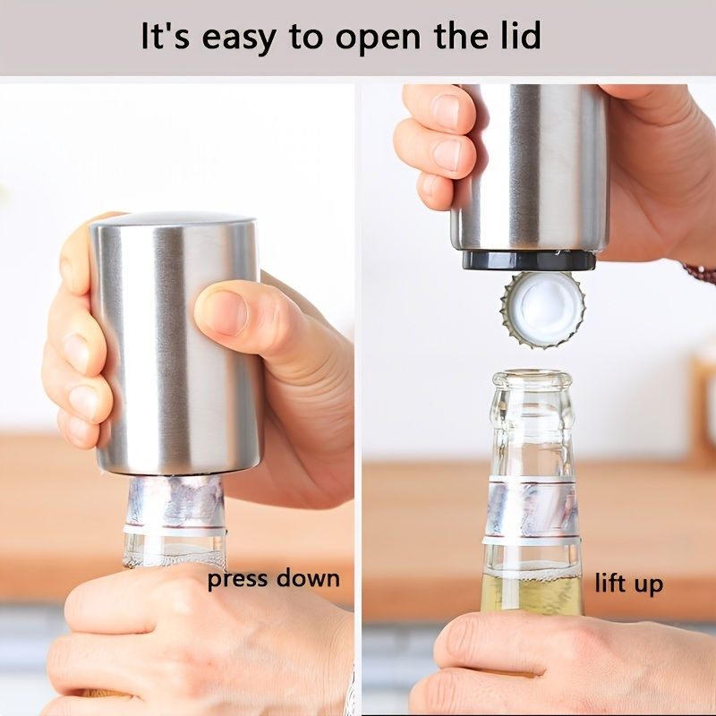 Thumbnail: Premium Beer Bottle Opener ; Stainless Steel Automatic Push Down Bottle Openers;