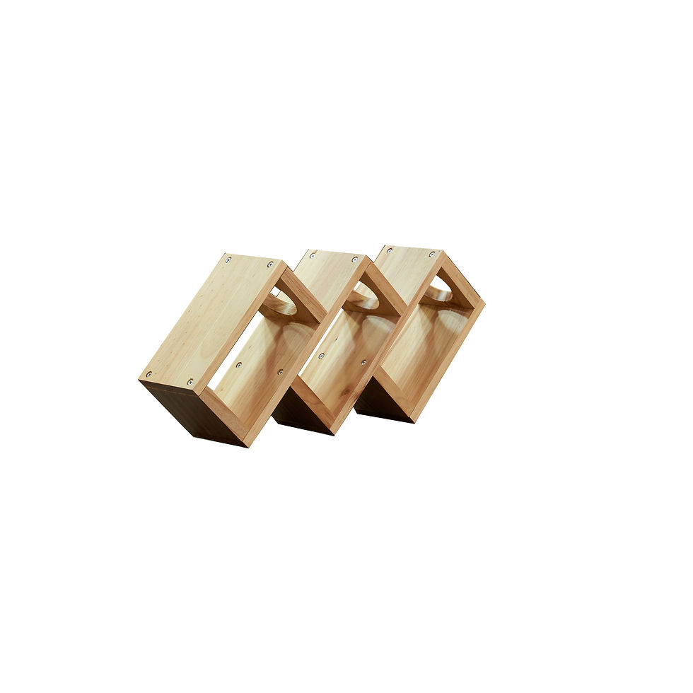 Thumbnail: 3 Bottles of Table Wine Rack/Solid wood wine rack /Home wine rack//Living room w