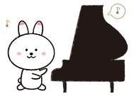 ピアノとウサギのイラスト