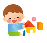おもちゃで遊ぶ幼児のイラスト