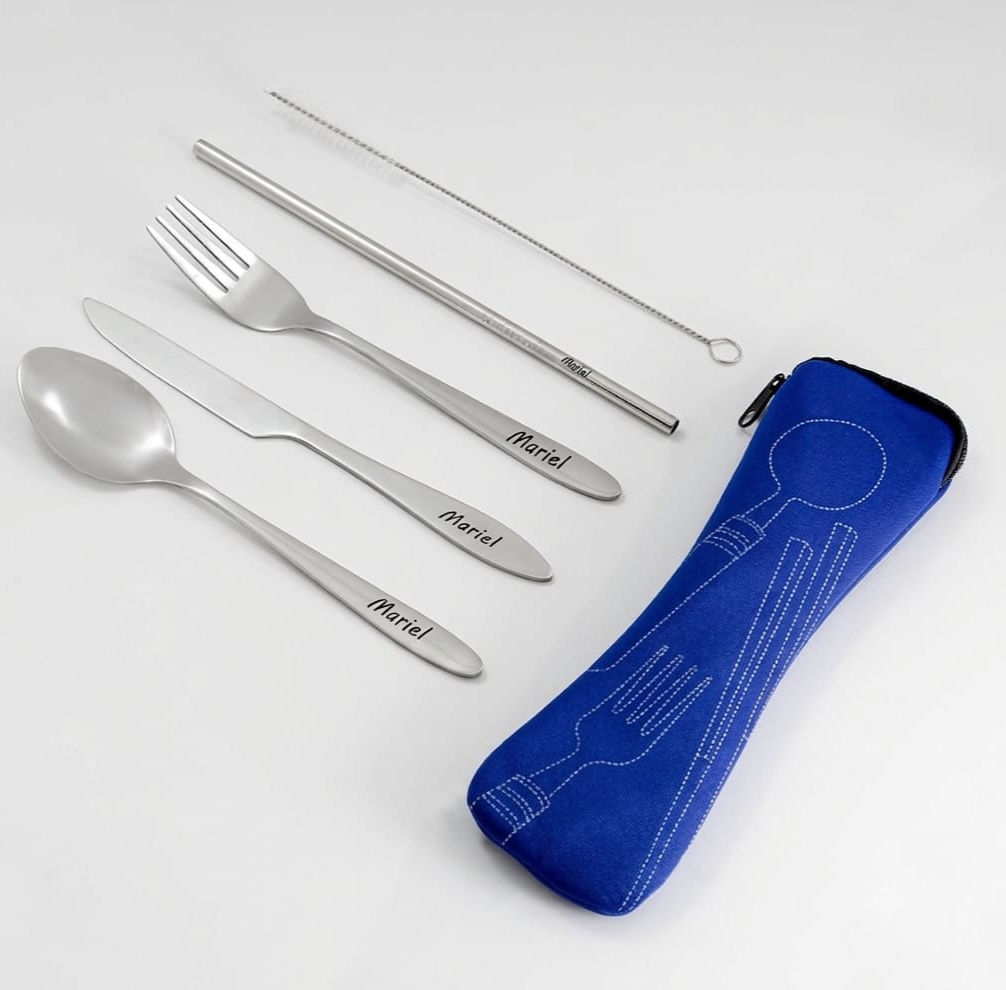 Set liso, personalizado de 3 piezas más pajilla y limpiador