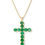 Thumbnail: 14K Yellow Gold Emerald Cross Necklace