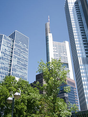 Skyline in Frankfurt - where one of our customers has recently opened a new office