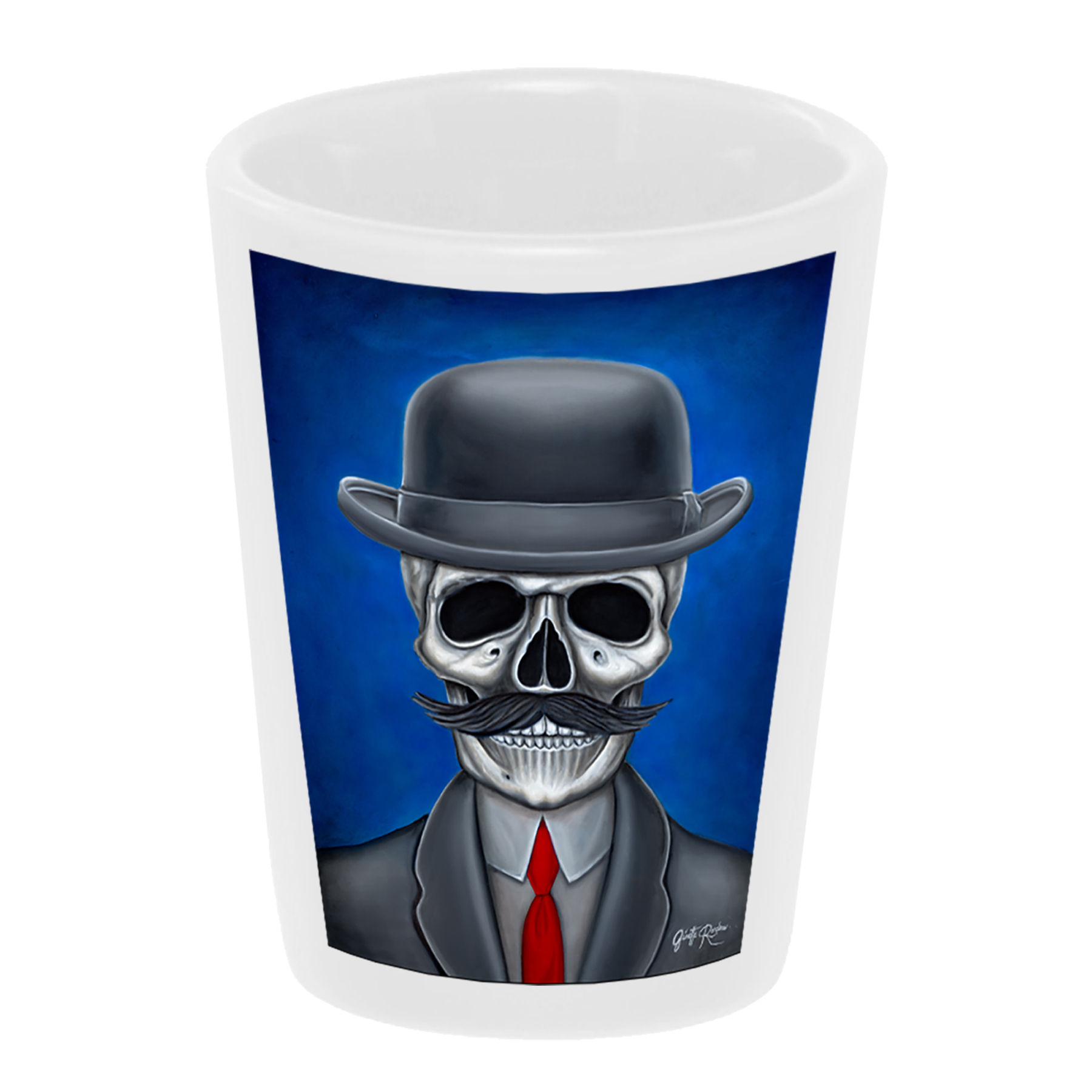 "Ode to Posada" Shot Glass 1.5 oz. Ceramic Handmade in USA