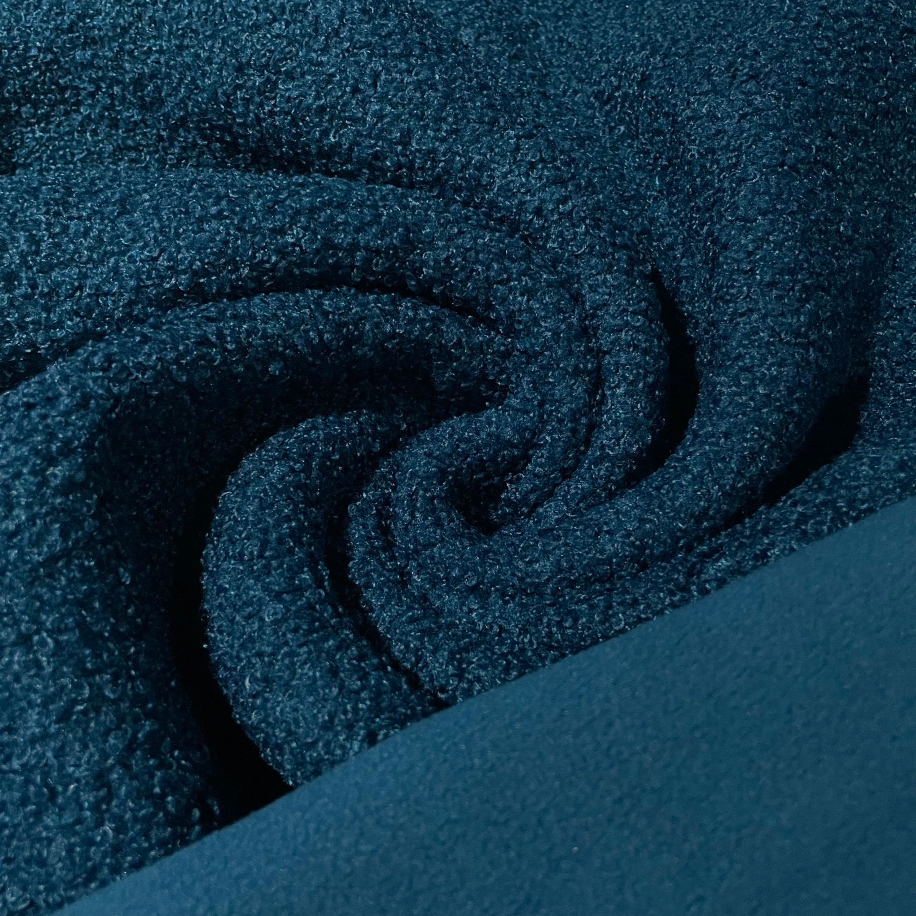 Teddy-Fleece-Boucle in Pfauenblau