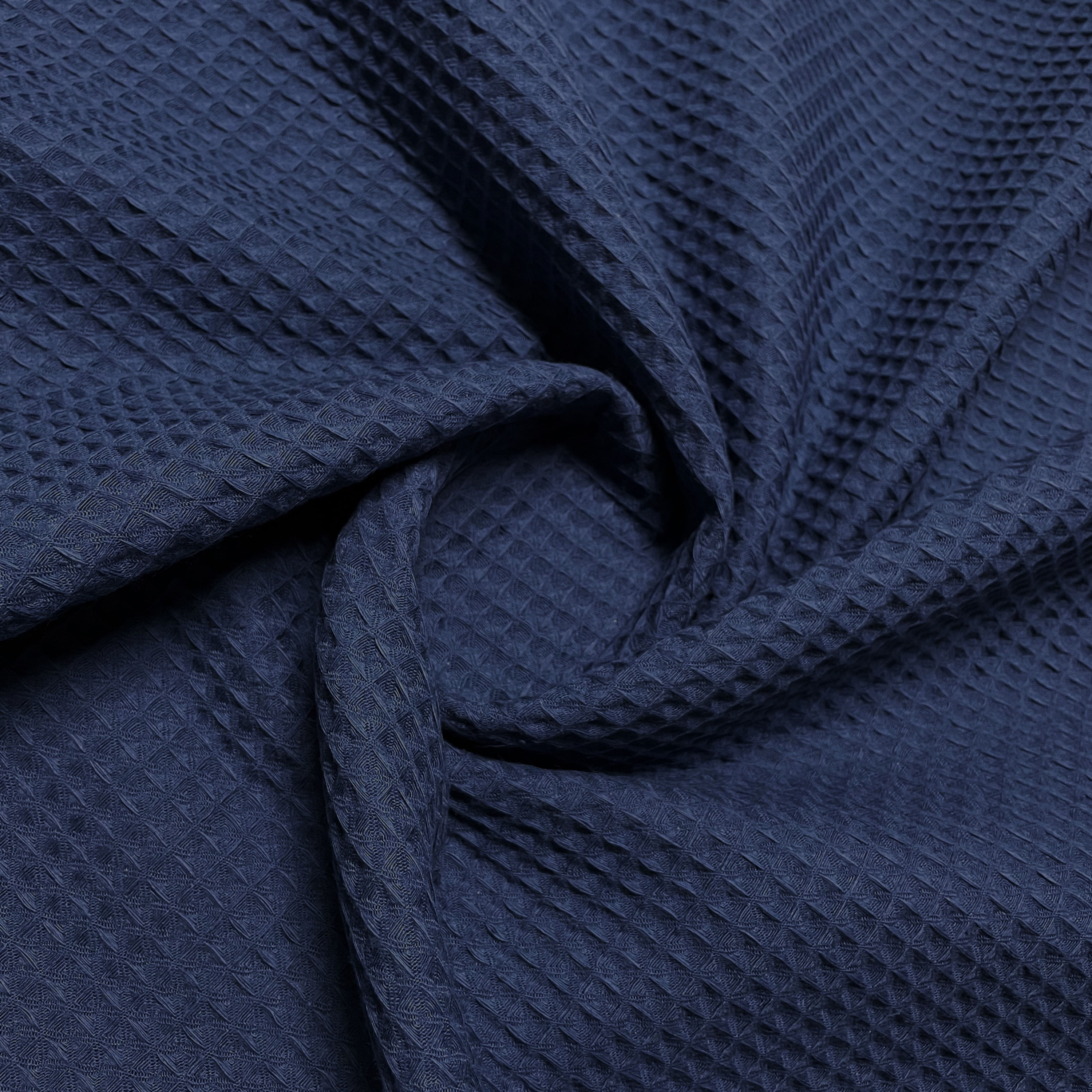 Waffelstoff in jeansblau-dunkel