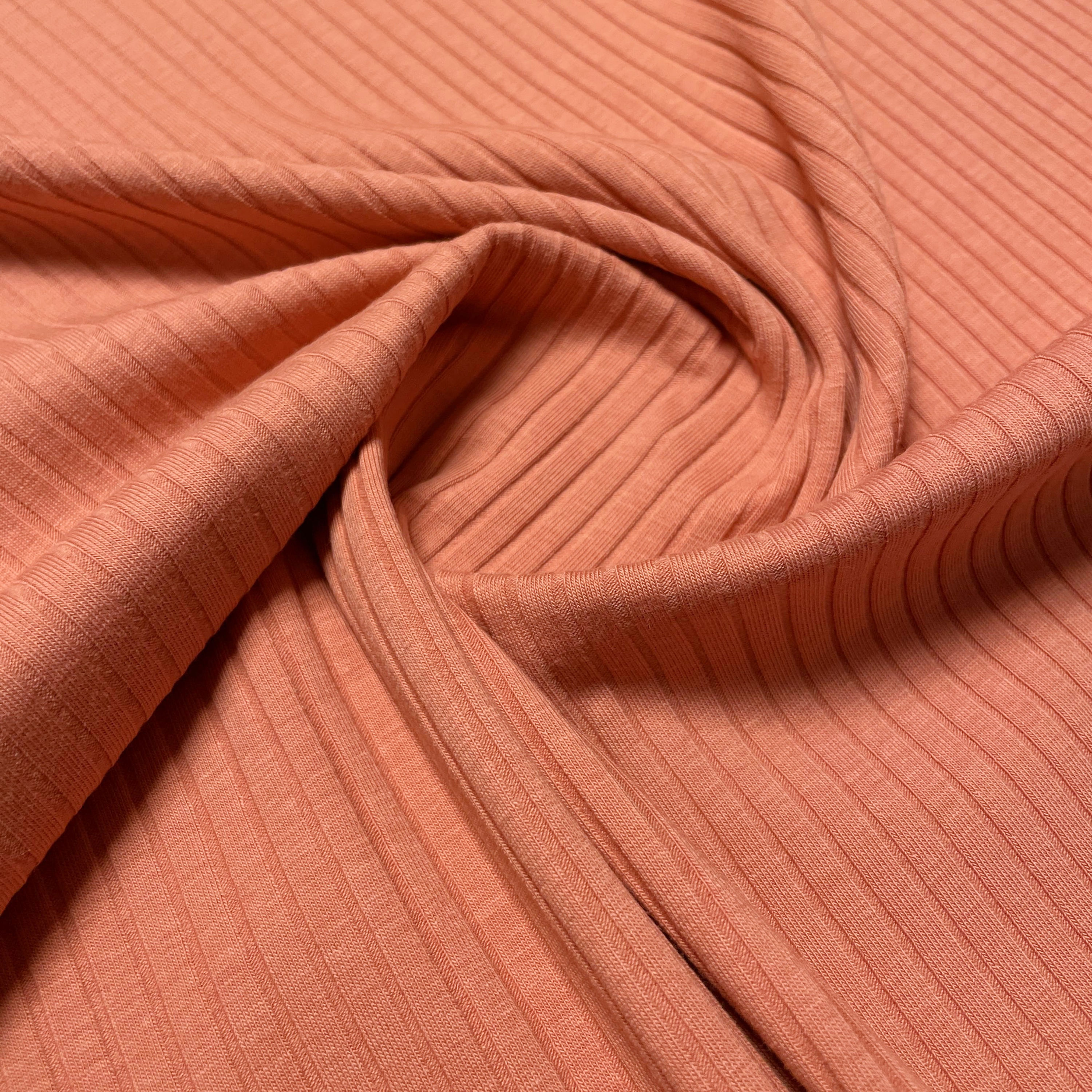 Grobripp-Jersey in peach-pink