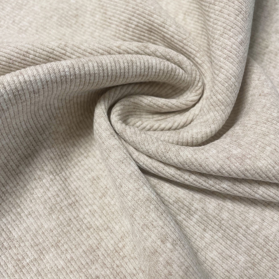 Feinripp-Bündchen in hellem sand meliert