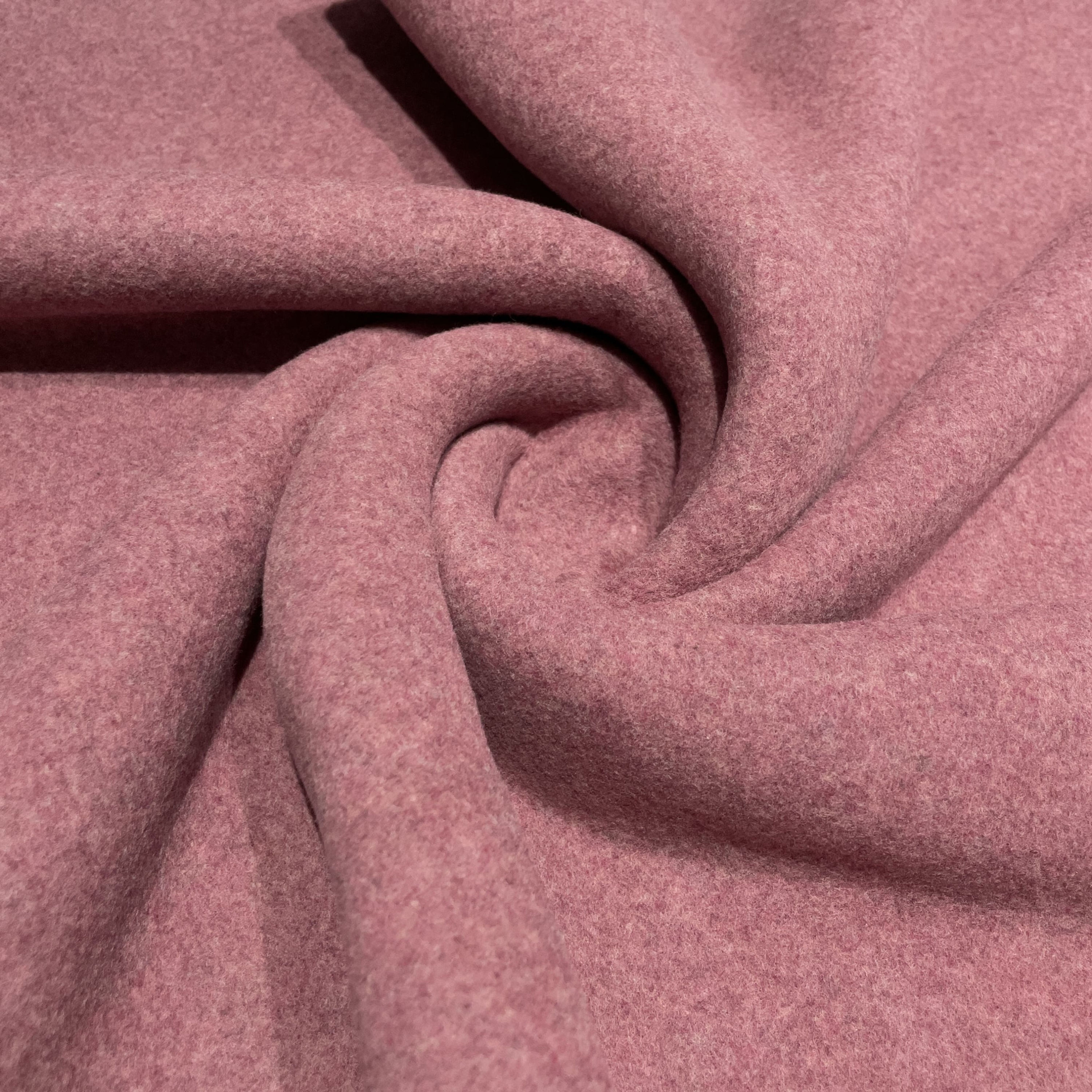 Organic-Fleece in dunklem Altrosa meliert