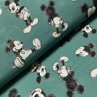Jersey mit Micky Maus in dunklem Pistazie