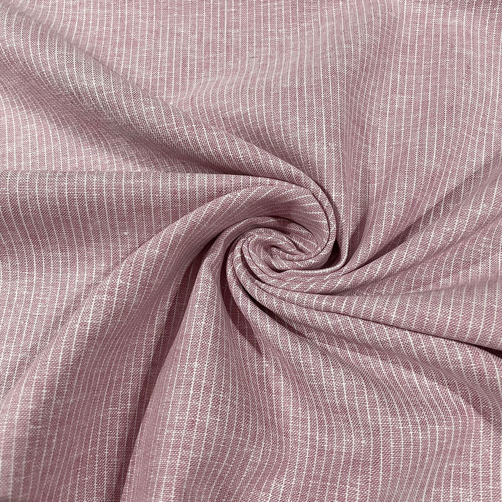 Leinen-Baumwolle mit Streifen in hellem Jeansrosa meliert, Struktur