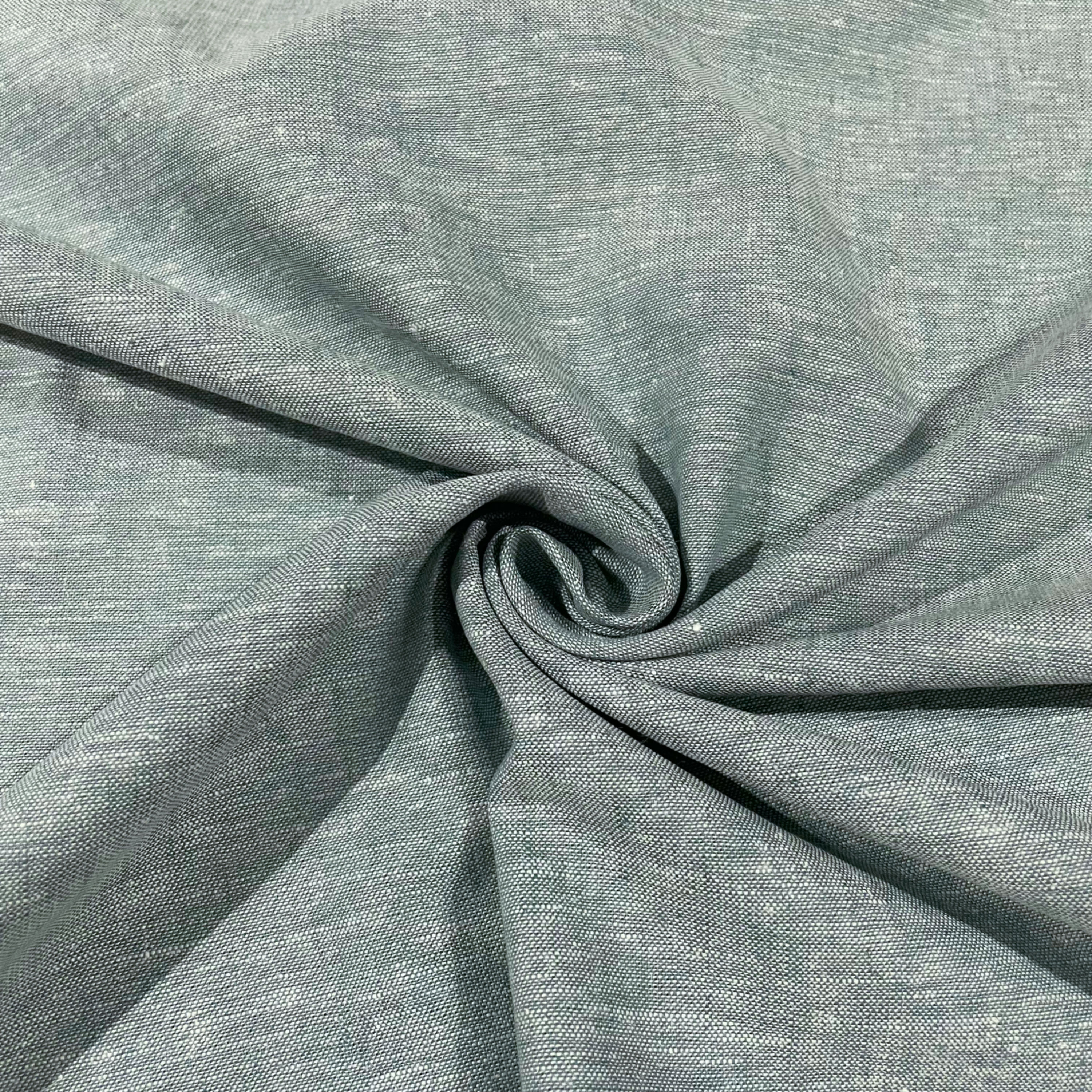 Leinen-Baumwolle jeansmint meliert