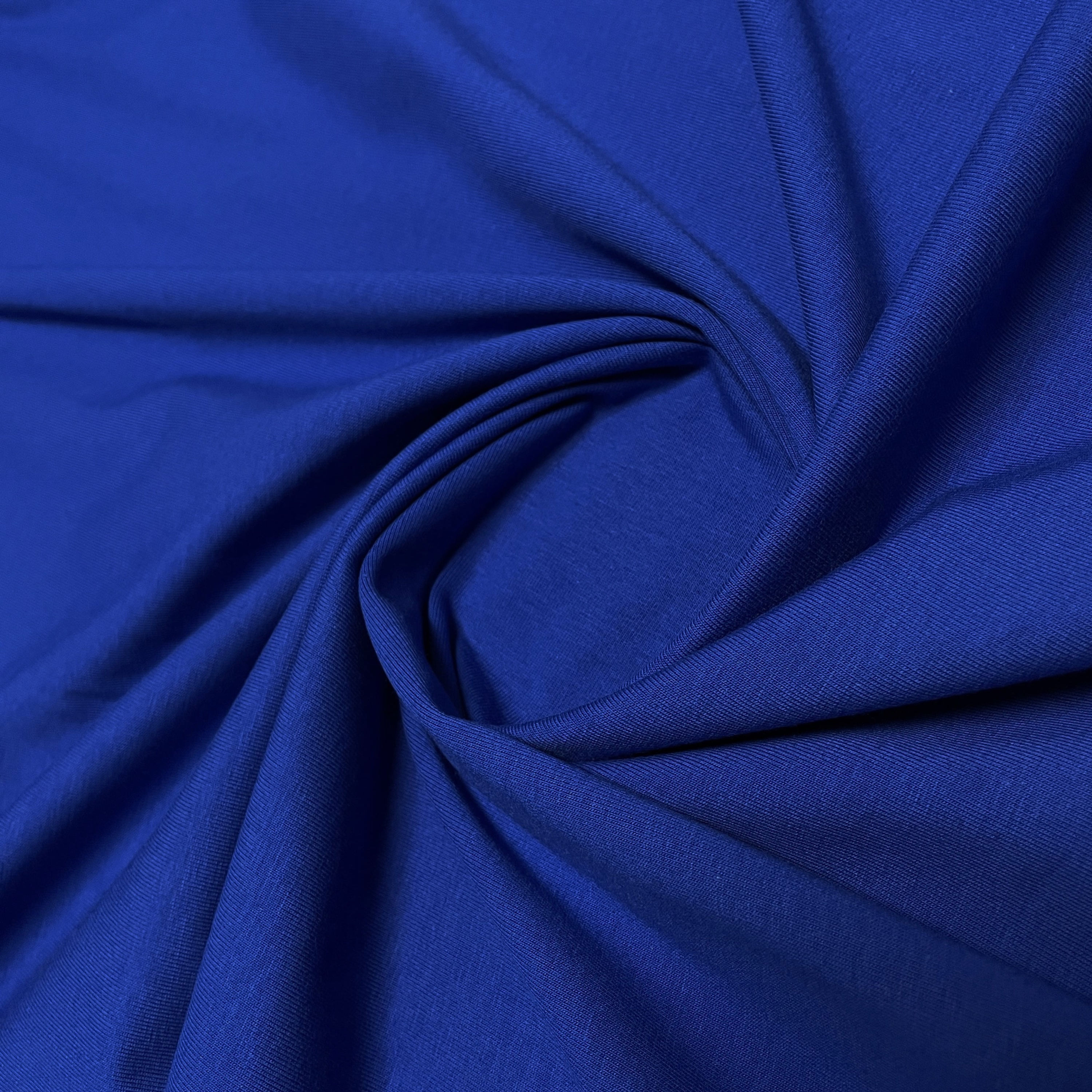 Bio-Jersey in royalblau, eingedreht