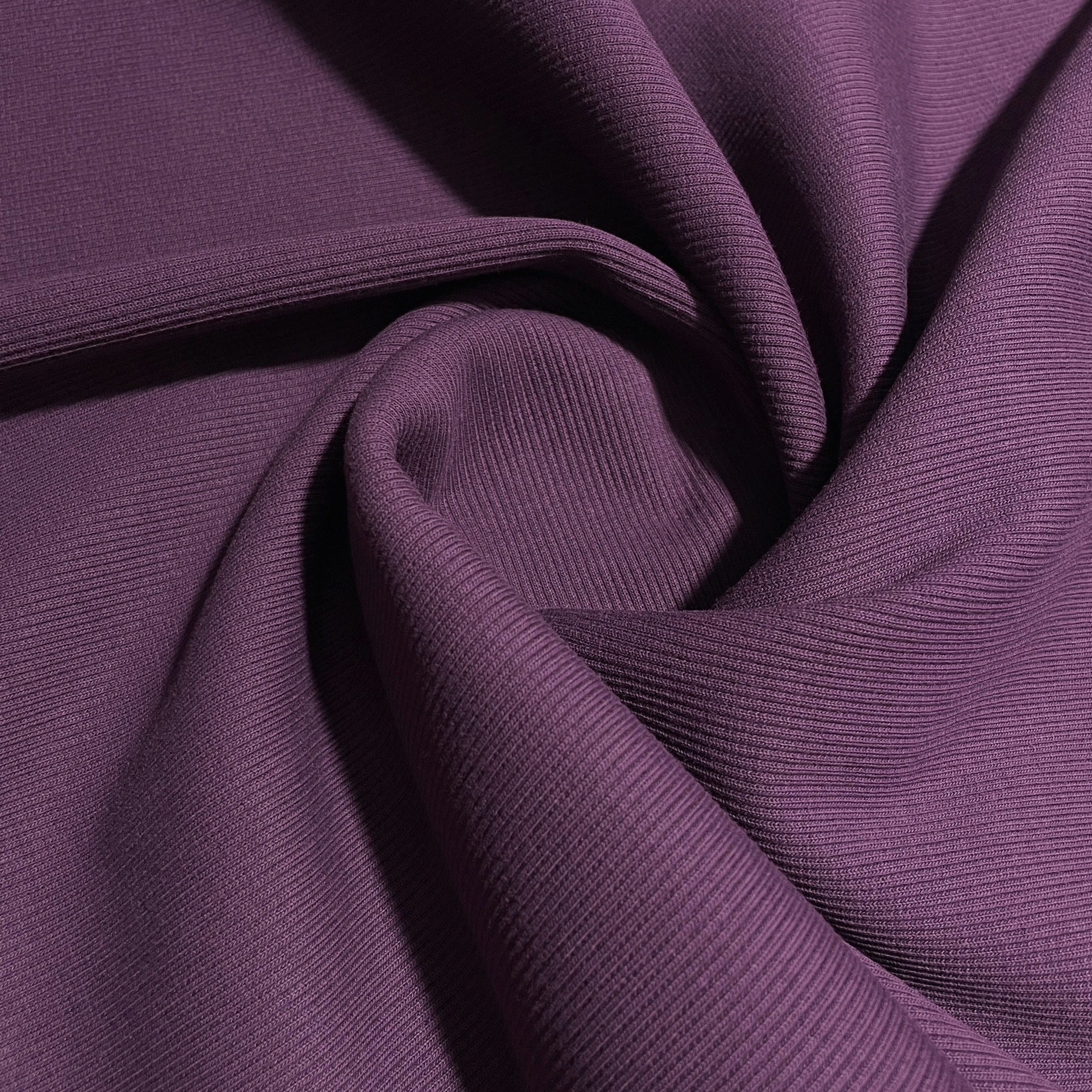 Feinripp-Bündchen in dusty Dunkel-Lila