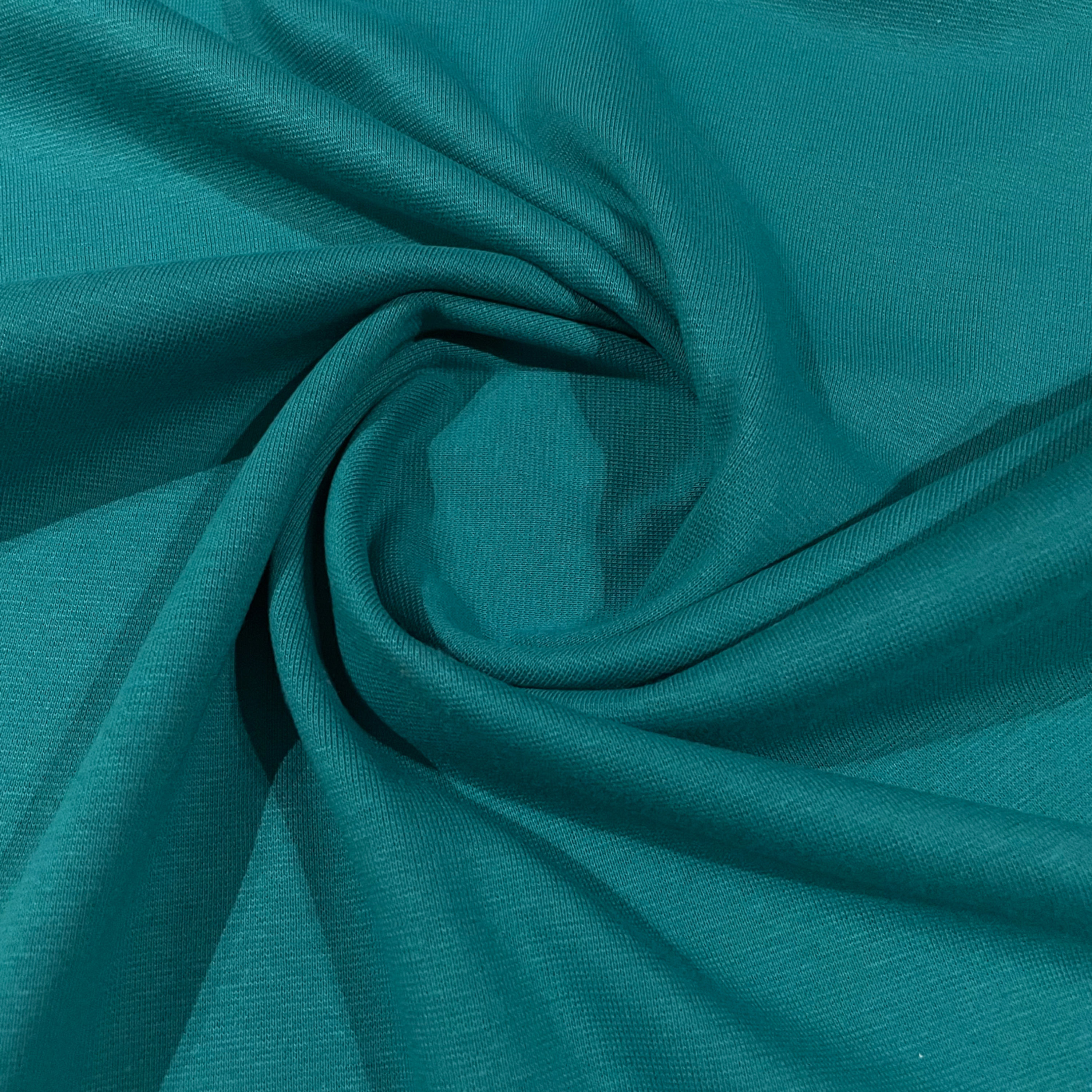 Bündchen in kräftigem hellen Petrol