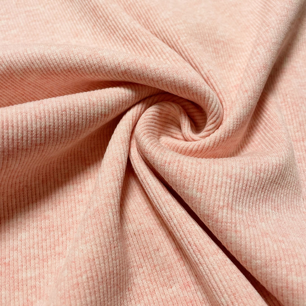 Feinripp-Bündchen in hellem lachs meliert