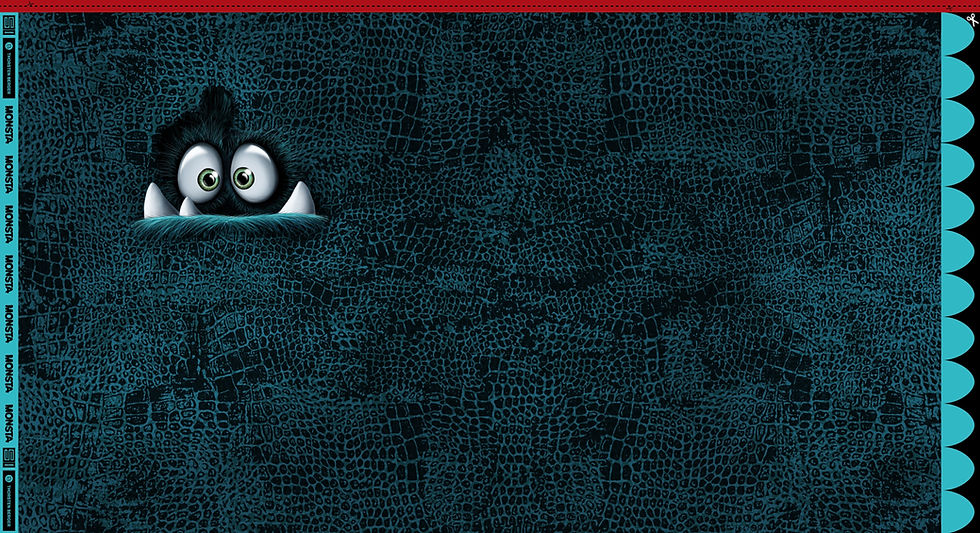 French-Terry Panel mit frechem Monster, Komplettansicht