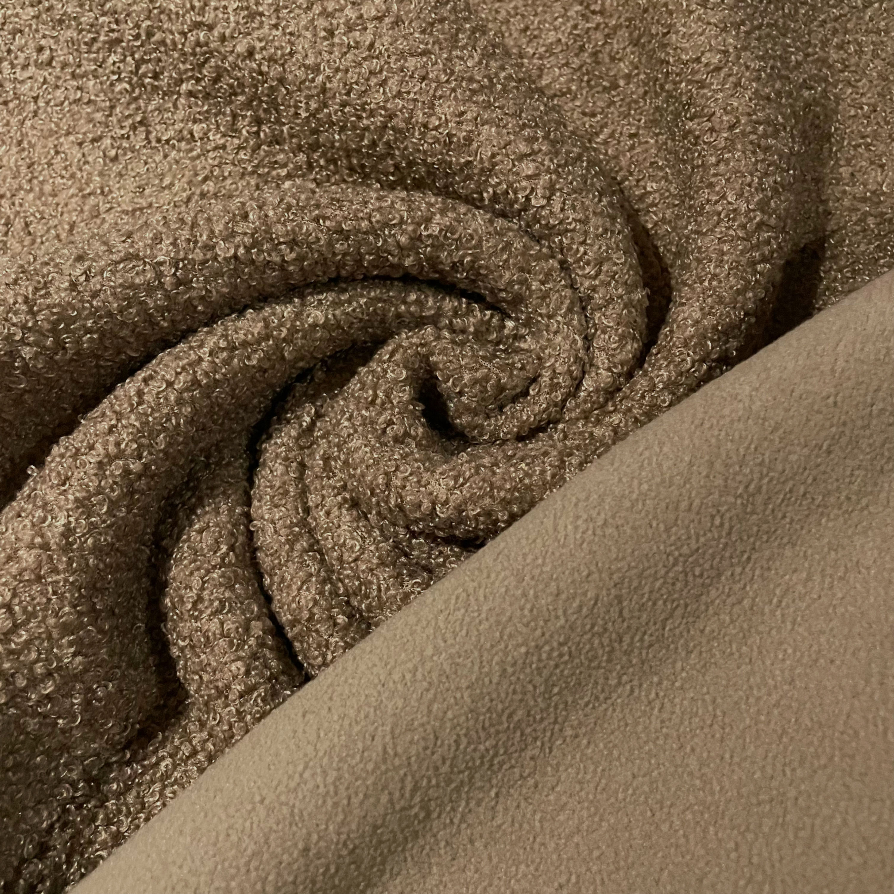 Teddy-Fleece-Boucle nougat-braun