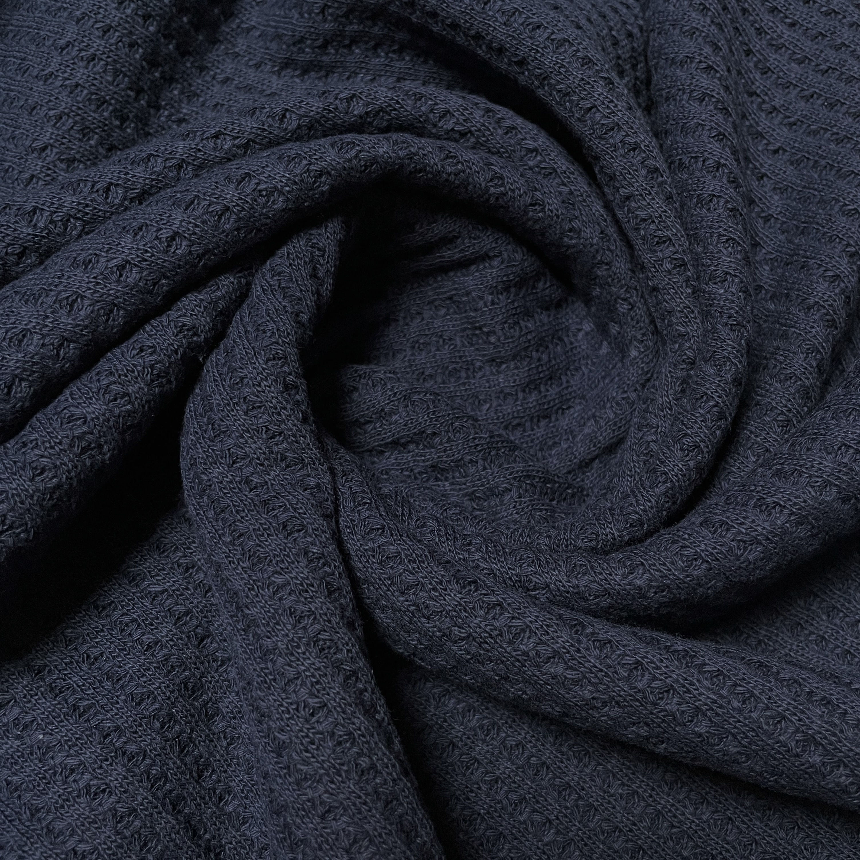 Strickstoff mit Waffelstruktur in Marine