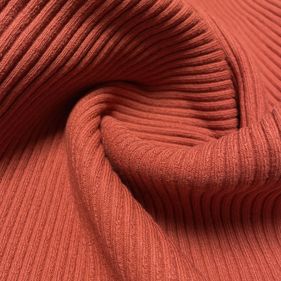 Grobripp-Bündchen in dunklem aprikot